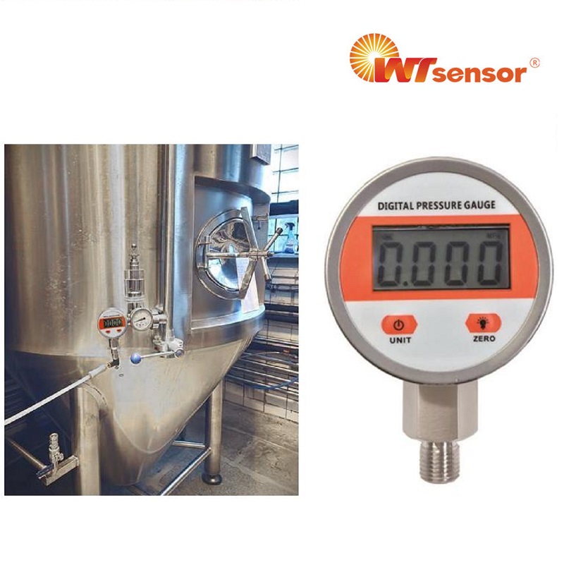 식품 보호 가스 장비 산업에 적용되는 디지털 압력계